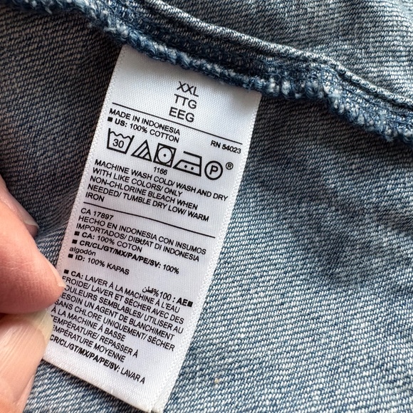 Old Navy Denim Tiered Top w/ long sleeves Sz XXL - Picture 4 of 7